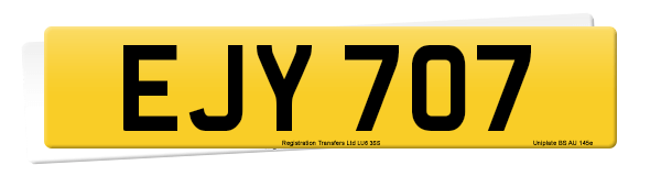 Registration number EJY 707